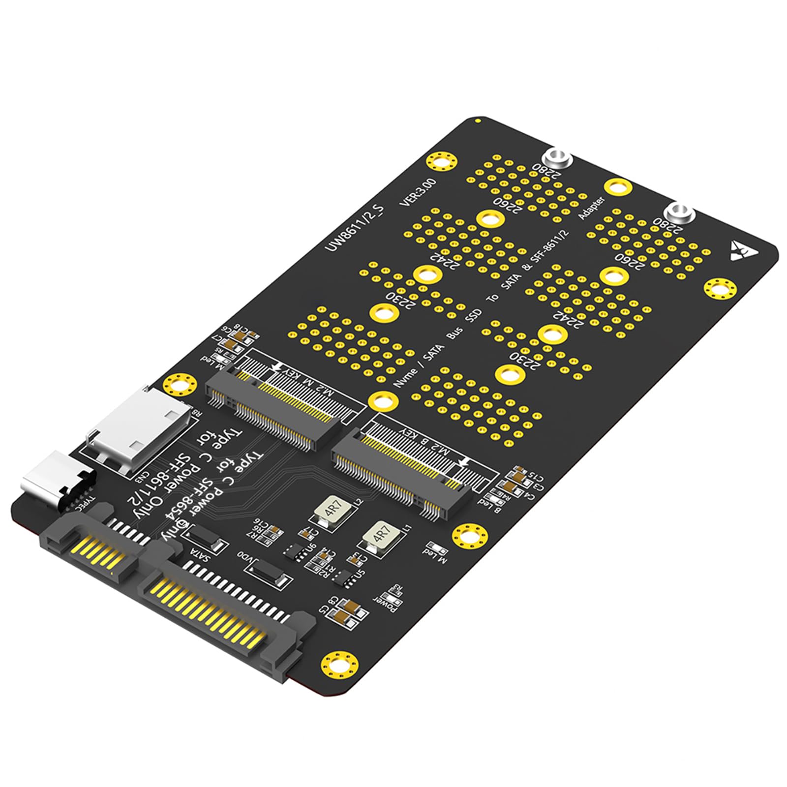 Scheda di espansione 2 in 1 SATA3 BKey a SATA3 e MKey a SFF8611 per gli appassionati di computer