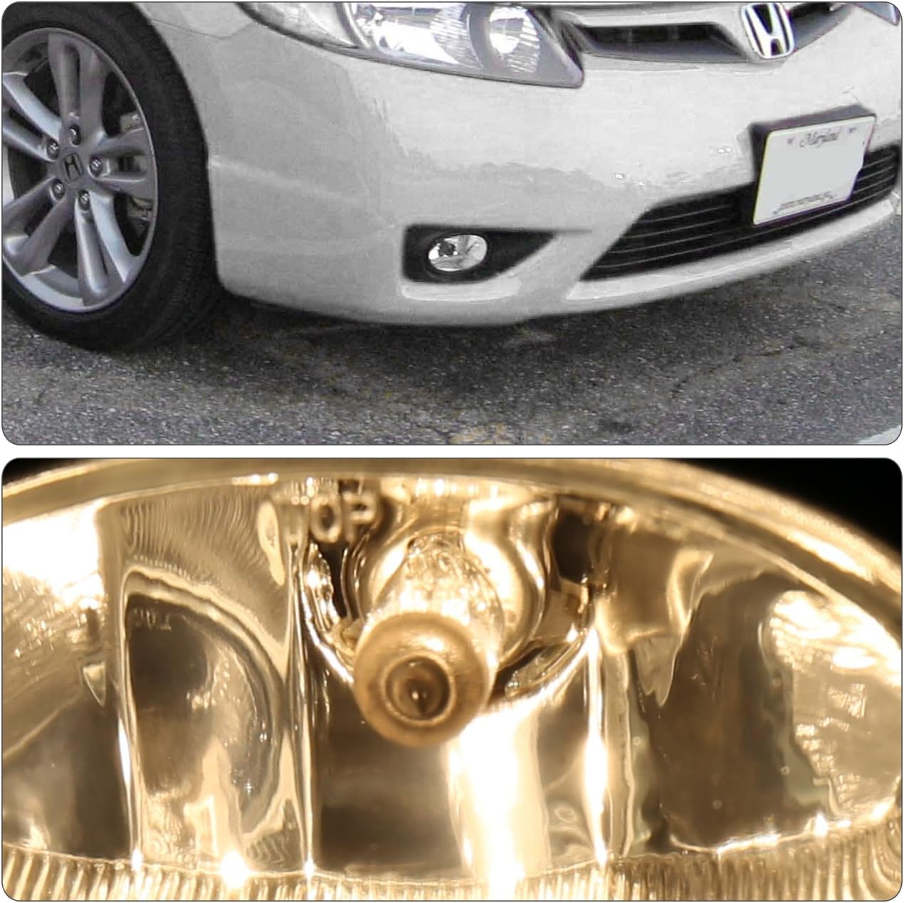 AJP Distributors Front Bumper Driving Fog Lights Lamps Upgrade Replacement For Civic FG1 2 Door Coupe 2006 2007 2008 06 07 08