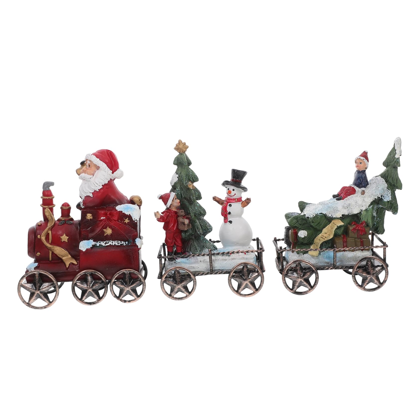 Vaguelly 3piezas Decoración Navideña Tren De Resina Juego De Adornos Navideños para Escritorio Decoración De Mesa Navideña Adornos De Tren para Escritorio Trenes Navideños para Oficina