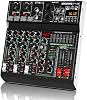 4 Channel Professional Portable Audio Mixer,320 DSP Effects+7-Band Equalizer,Bluetooth Sound Card+48V Phantom Power,USB Interface,for PC Recording,Karaoke Studio Effects,and Streaming Playback