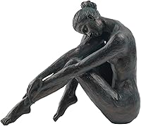 Vista 8 de Guichifun Estatua de bailarina de yoga para decoración del hogar, escultura de bronce de resina, moderna y creativa, estatua de jardín