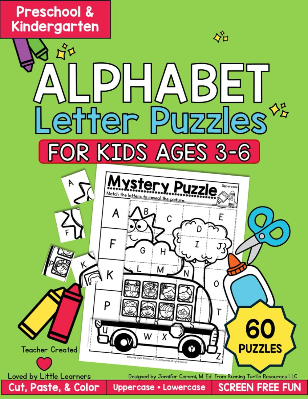 Letter Alphabet Puzzles Activity Book Ages 3-6: Letter Recognition for Preschoolers