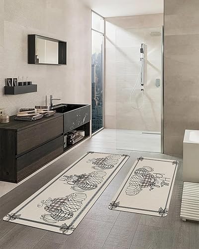 Miniatura 2 de Thanksgiving Fall Bath Mat for Tub,Non Slip Bathroom Floor Runner Rug Quick Dry & Absorbent Diatomaceous Earth Shower Sink Kitchen Washable