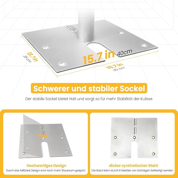 Jiang&Rong 3 x 3 m Photo Background Stand Adjustable Wedding (Silver)