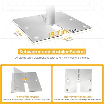 Jiang&Rong 3 x 3 m Photo Background Stand Adjustable Wedding (Silver)
