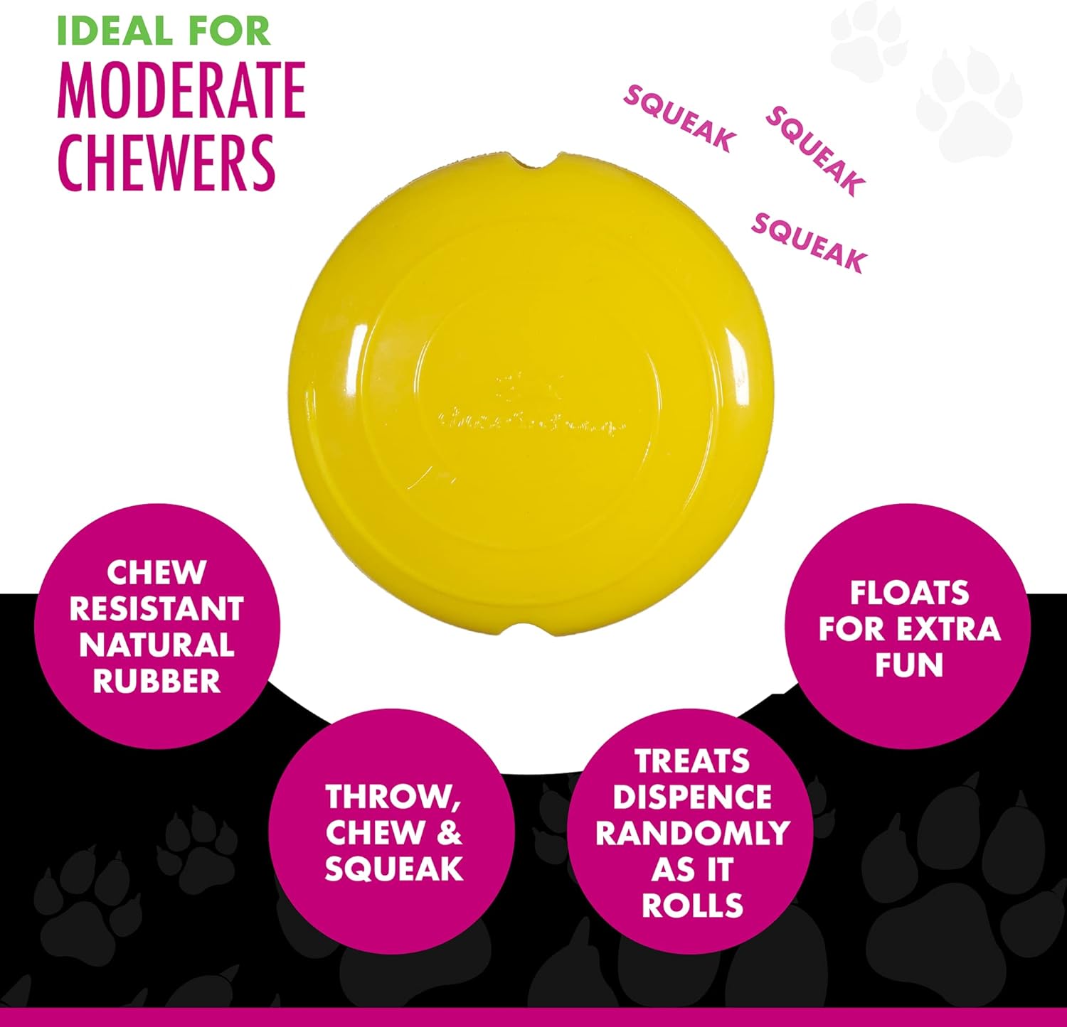 Chase 'n Chomp Field Disc Pet Chew Toy, Assorted, 4.75 inch, Red or Yellow