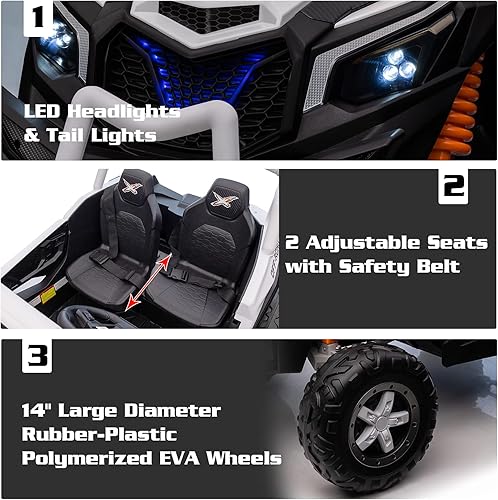 Miniatura 4 de 24V 2 plazas Ride On Buggy 4x4 Off-Road Kids UTV Electric Car 2WD4WD XXXL Juguetes para niños grandes con suspensión de resorte de control remoto