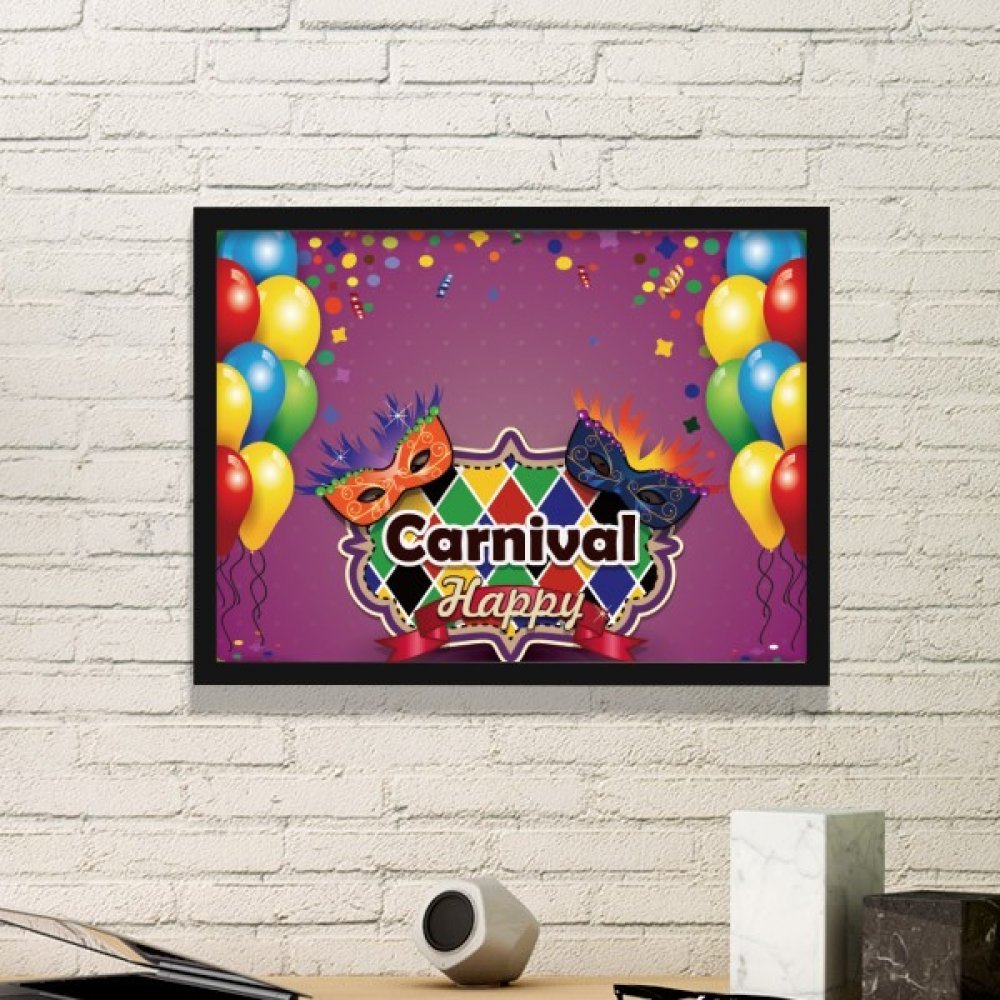 Art de Venise simple cadre noir petit format pour deco murale de carnaval - 5