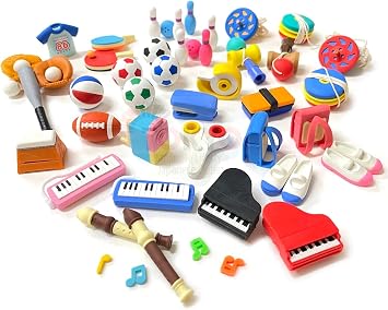 Iwako Pencil Eraser Gift for Kids Christmas Back to School Gift Made in Japan School Mix 20pcs, Multi Color