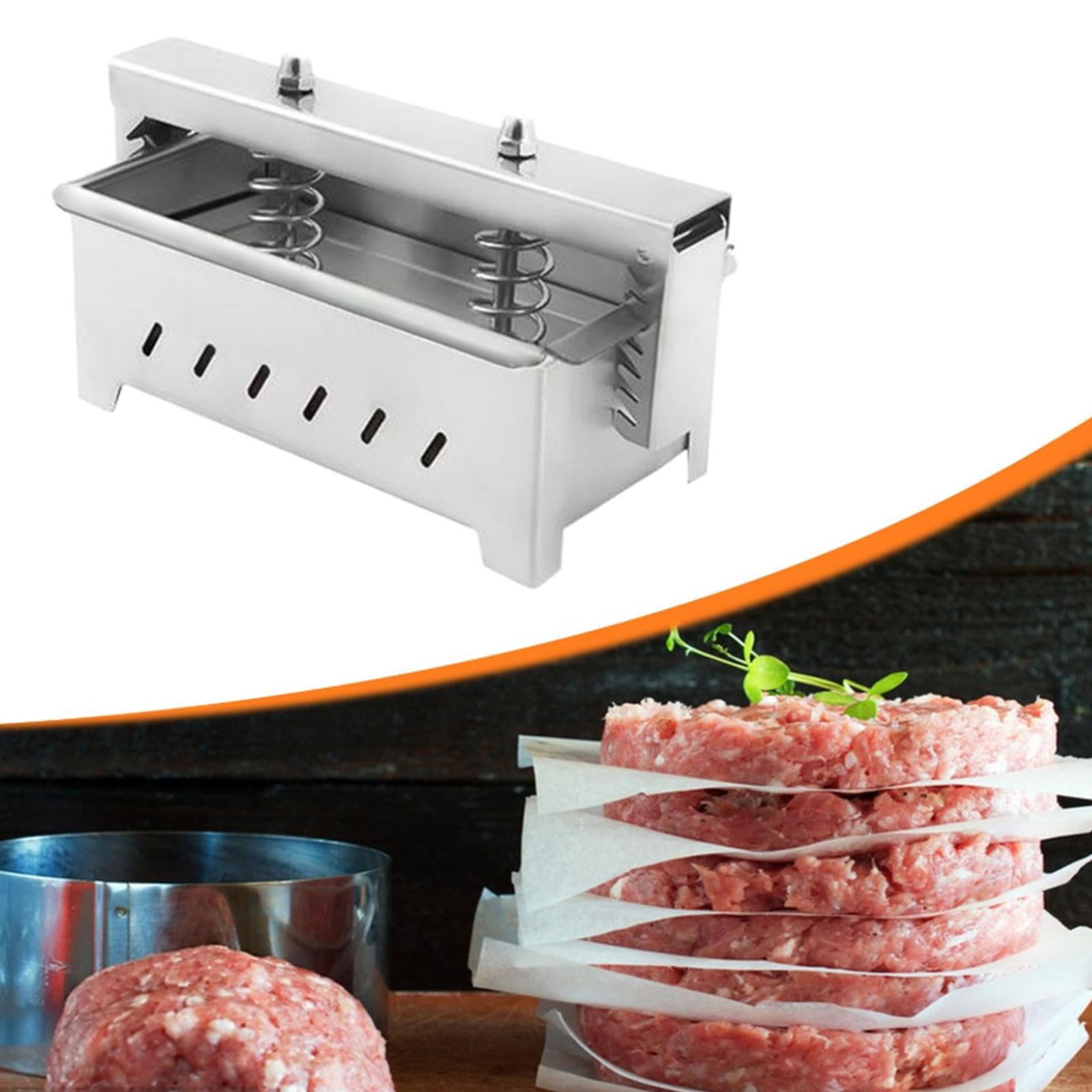 Caja de herramientas de prensa de carne con presurización de doble tornillo para hamburguesas caseras, deslizadores y carnes rellenas