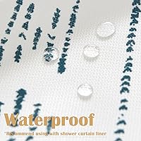 Vista 3 de jinchan Cortina de ducha bohemia bohemia de tela a rayas verticales bohemias para baño con 12 ganchos, impermeable, 70 x 72 pulgadas