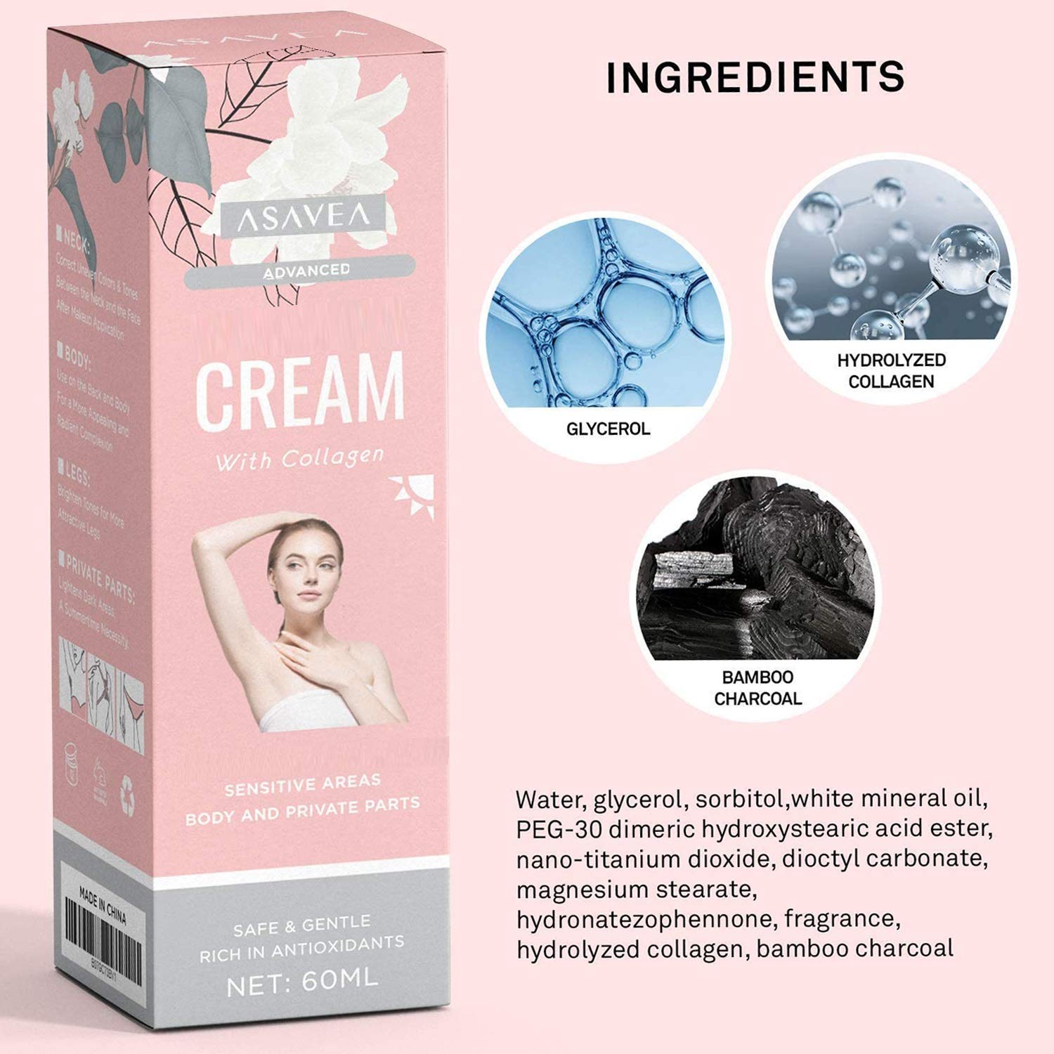 AsaVea Dark Spot Cream Upgraded Formula with Kojic Acid and Collagen