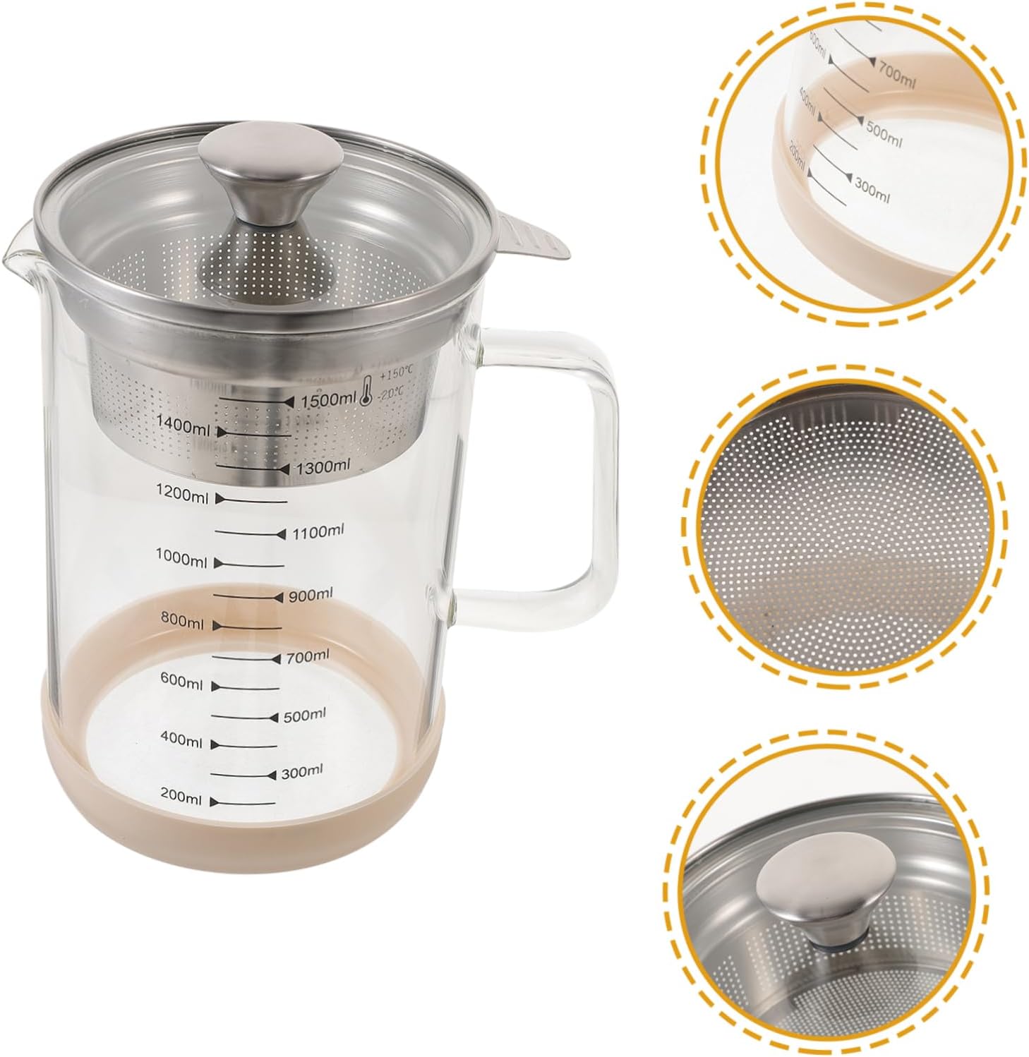 BESTOYARD Soybean Milk Container Tea Pot Strainer Juice Bottles Juice Containers Filter