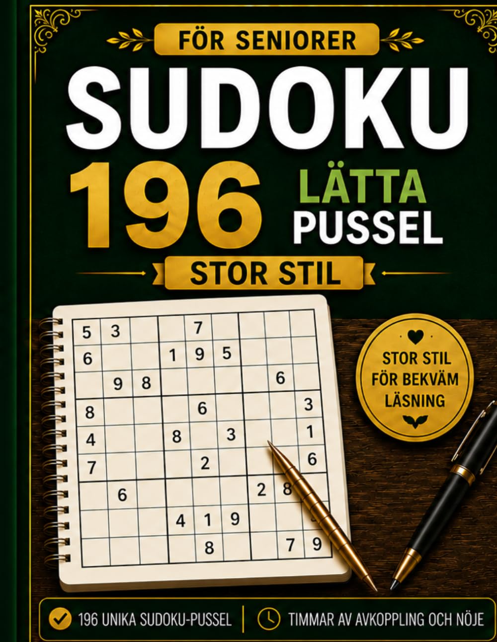 Sudoku 196 Lätta Pussel För Seniorer: Stor Stil För Bekväm Läsning - Perfekt för avslappning och mental träning