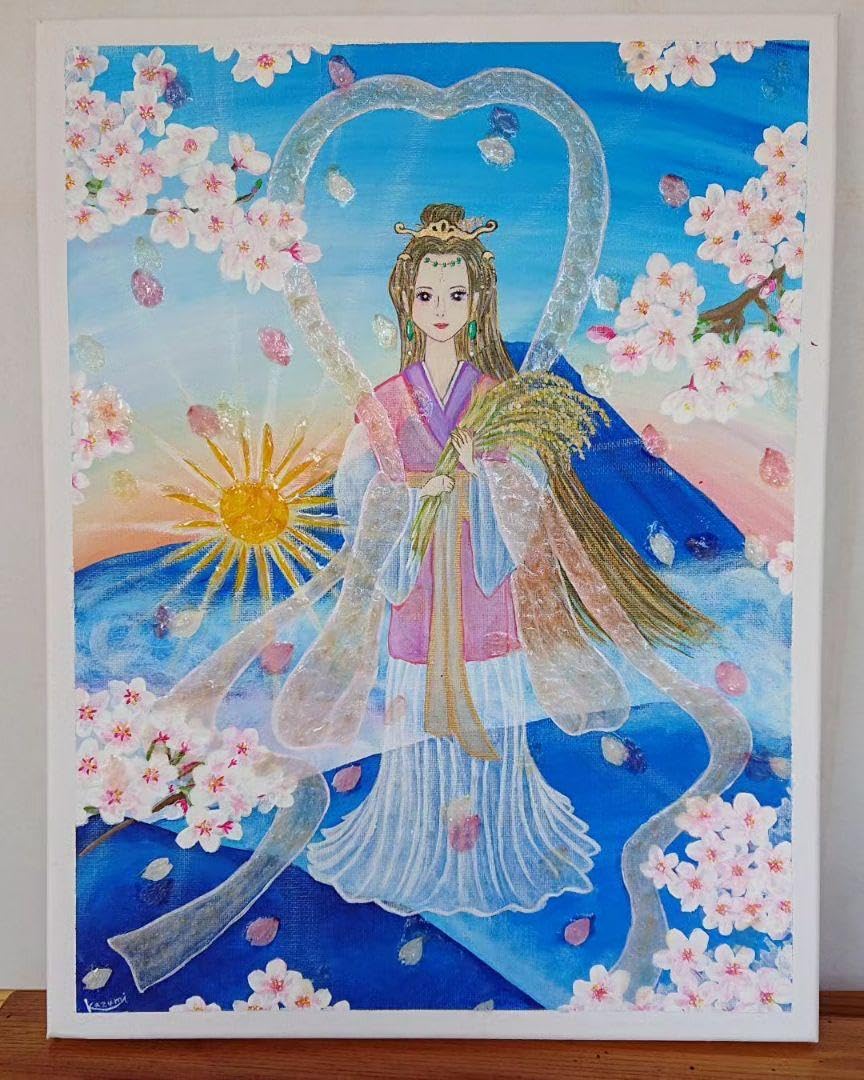 Amazon.co.jp: コノハナサクヤヒメ絵画 アクリル画 桜 プリザーブド