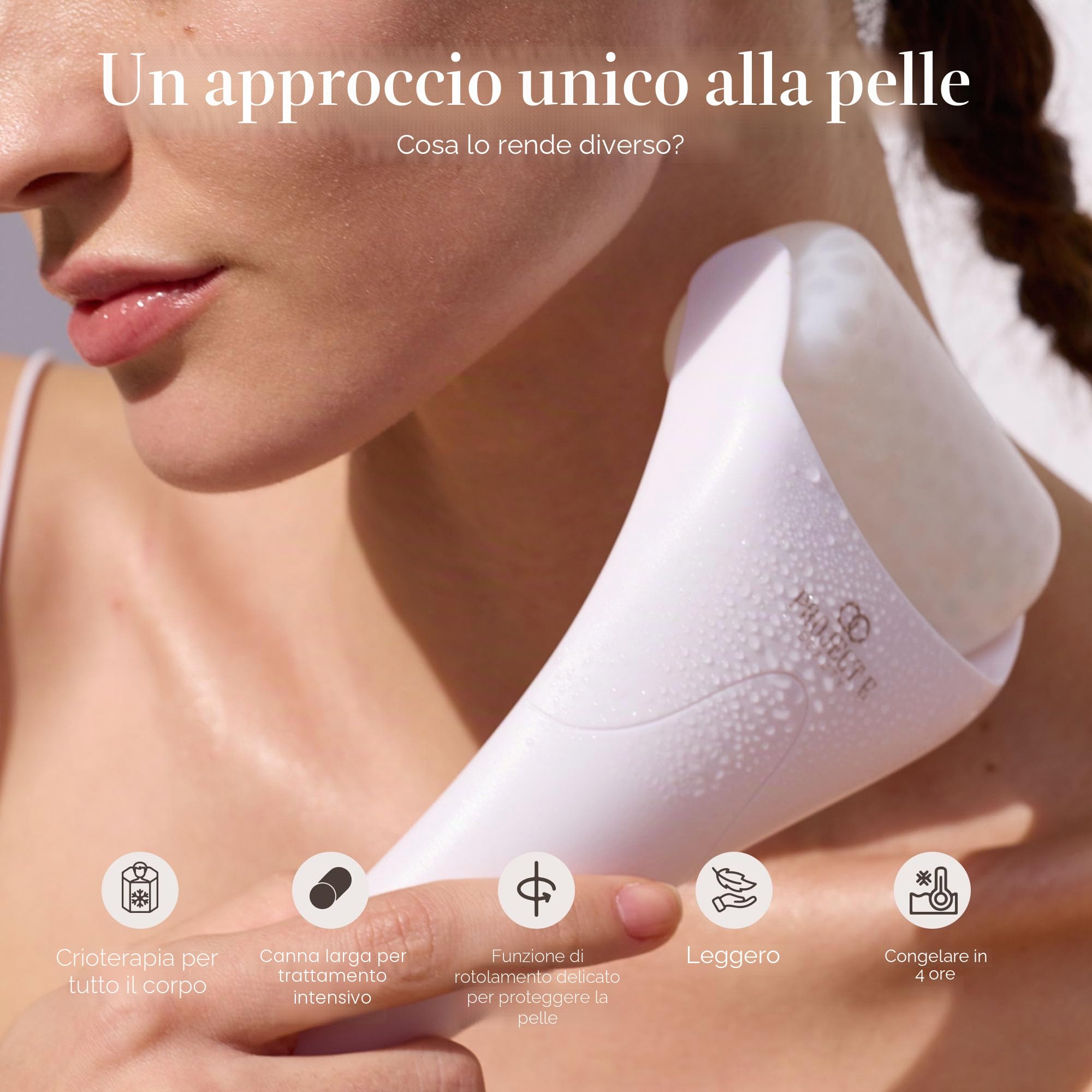 Project E Beauty Terapia del rullo di ghiaccio freddo Viso Occhio Massaggio del corpo Massaggiatore Sotto gli occhi Gonfiore Raffreddamento Riduzione Dolore muscolare Sollievo dal dolore Rossore