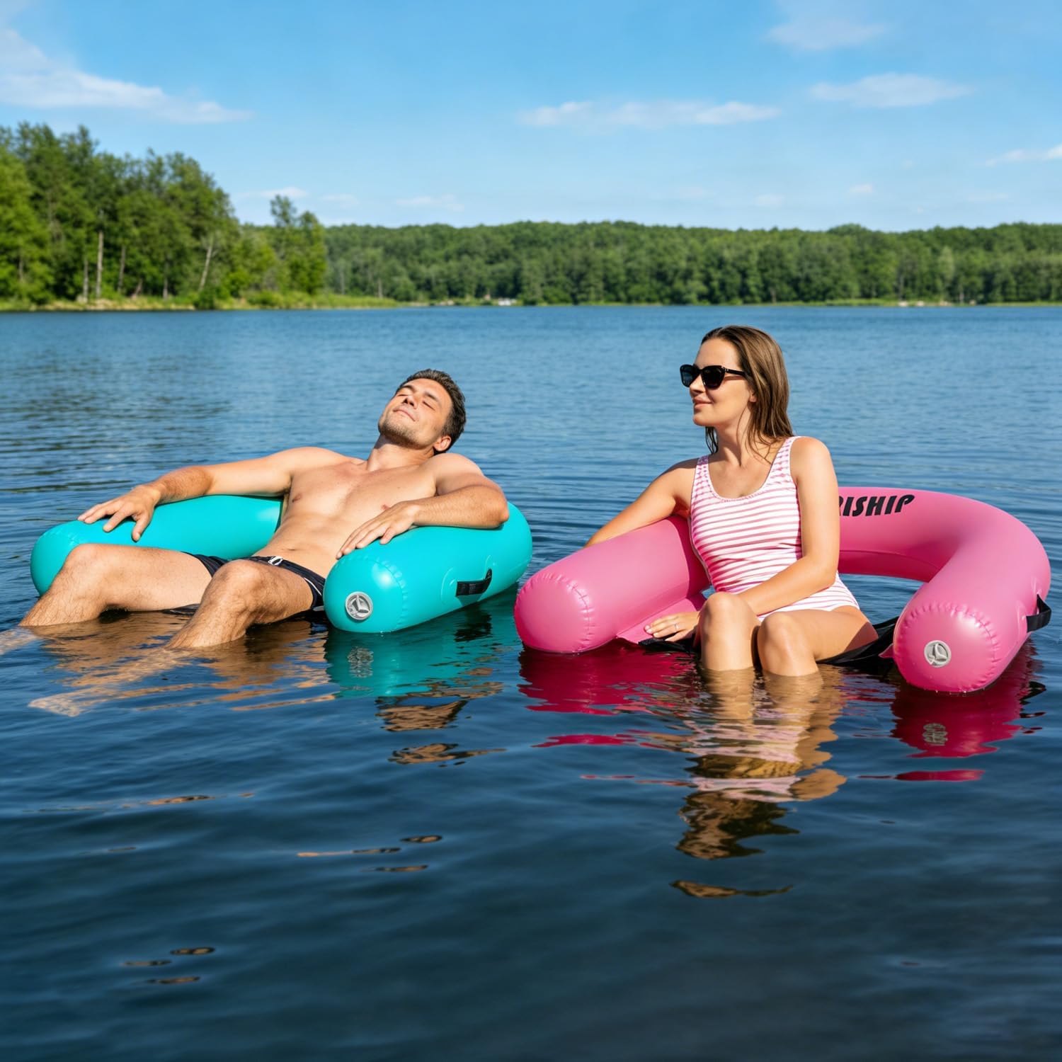 Floating Pool Chair Inflatable Pool Floats Chair Lake Floats for Adults Floating Heavy Duty Pool Float for River Beach