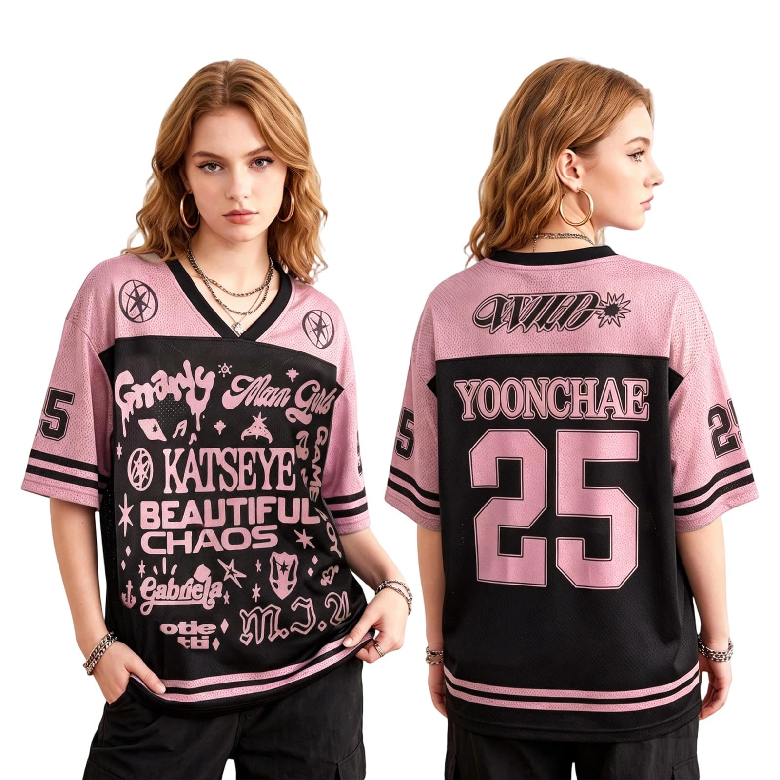 Katseye Jersey Tshirt Women K-Pop Music Concert Support The Wildworld Tour