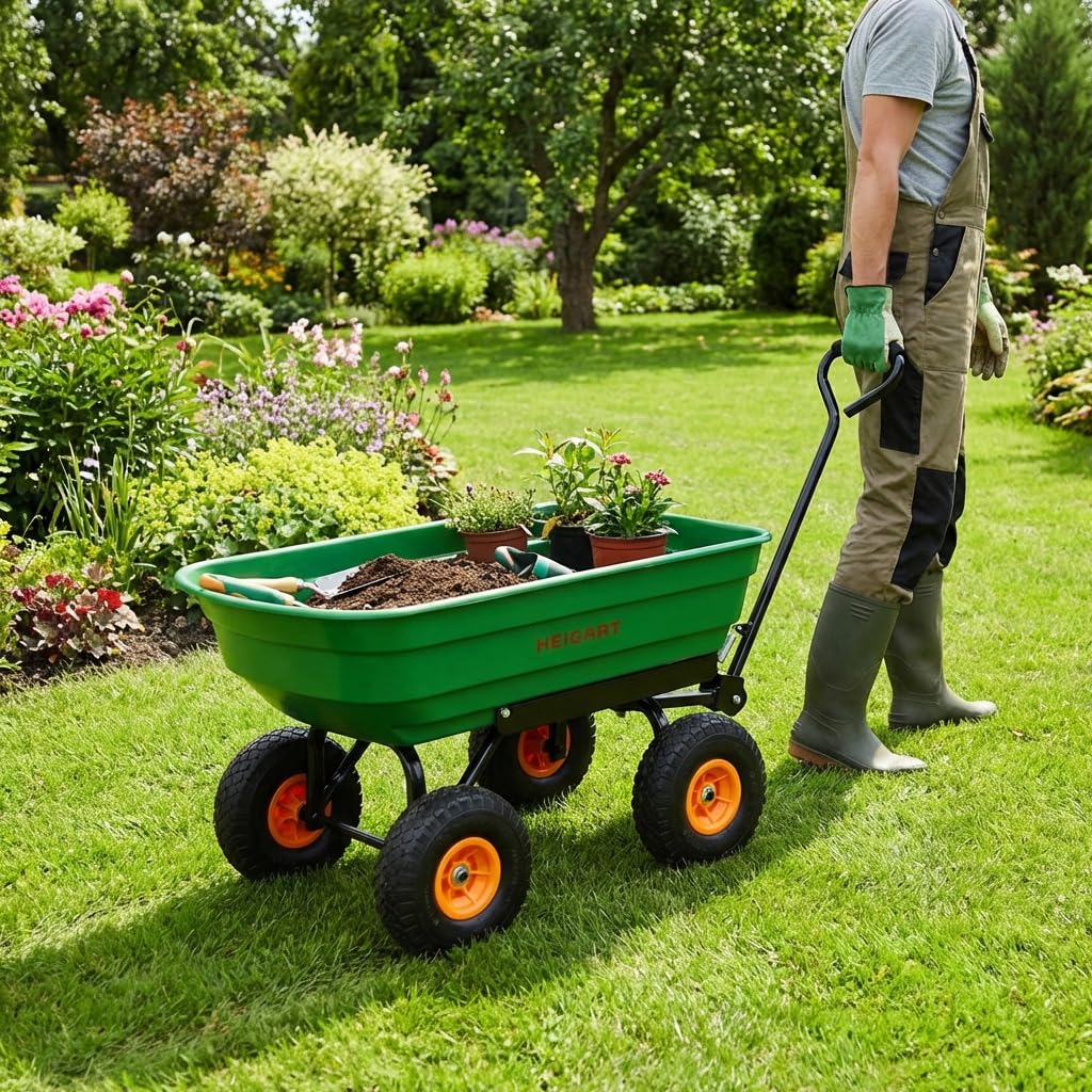 TÜV/GS Gartenwagen EXPERT Pannensicher mit Kippfunktion 250 kg Bollerwagen Transportwagen