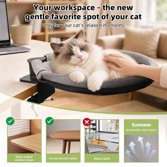 Foto 5 de 7 de EXSLUNG Cama Gato Escritorio para Gatos Giratoria en 360° Sólido