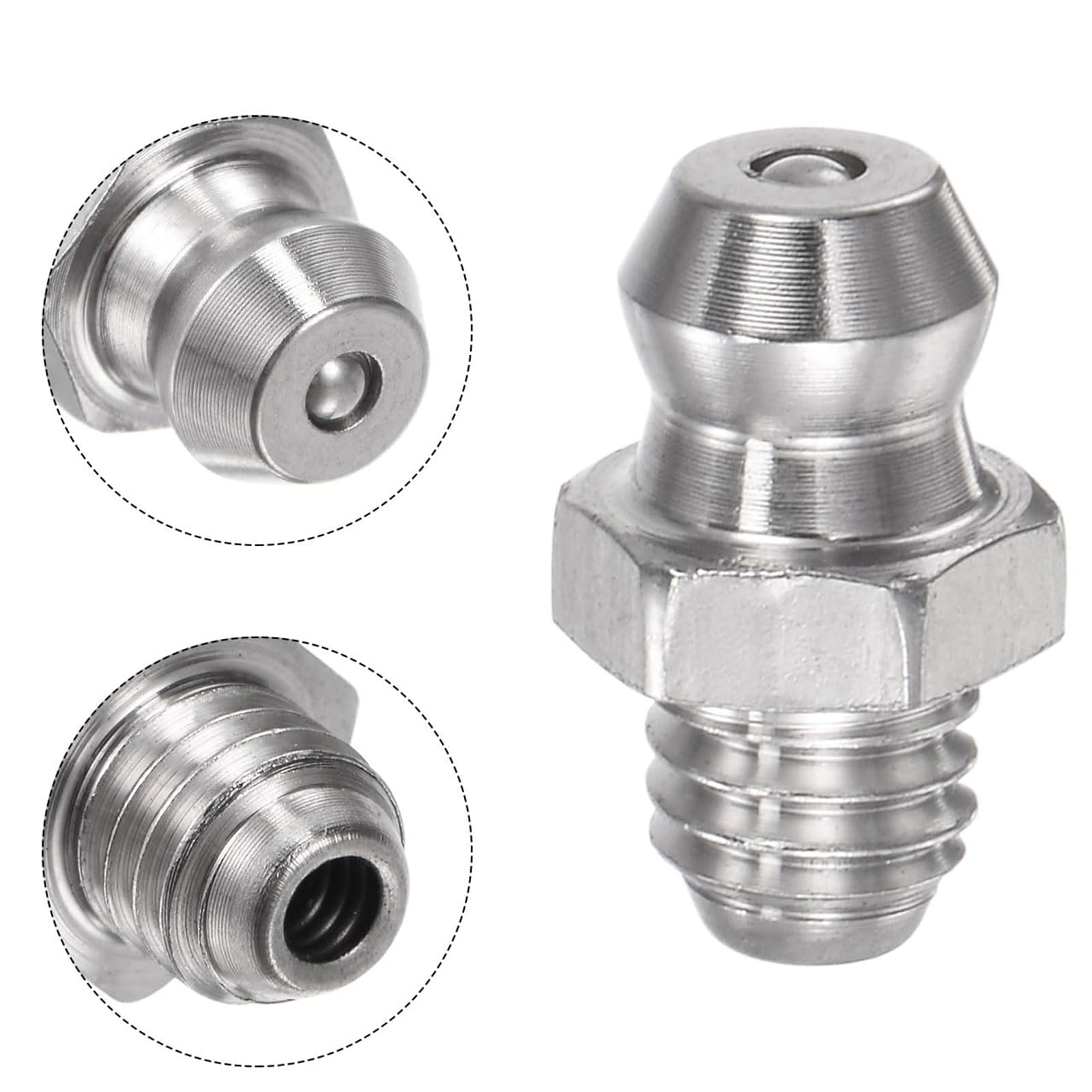TA-VIGOR 15 boquillas de grasa rectas y anguladas, rosca métrica M6 x 1 mm, acero inoxidable 304, recta, 90 grados, 45 grados, accesorios de ajuste de grasa hidráulica