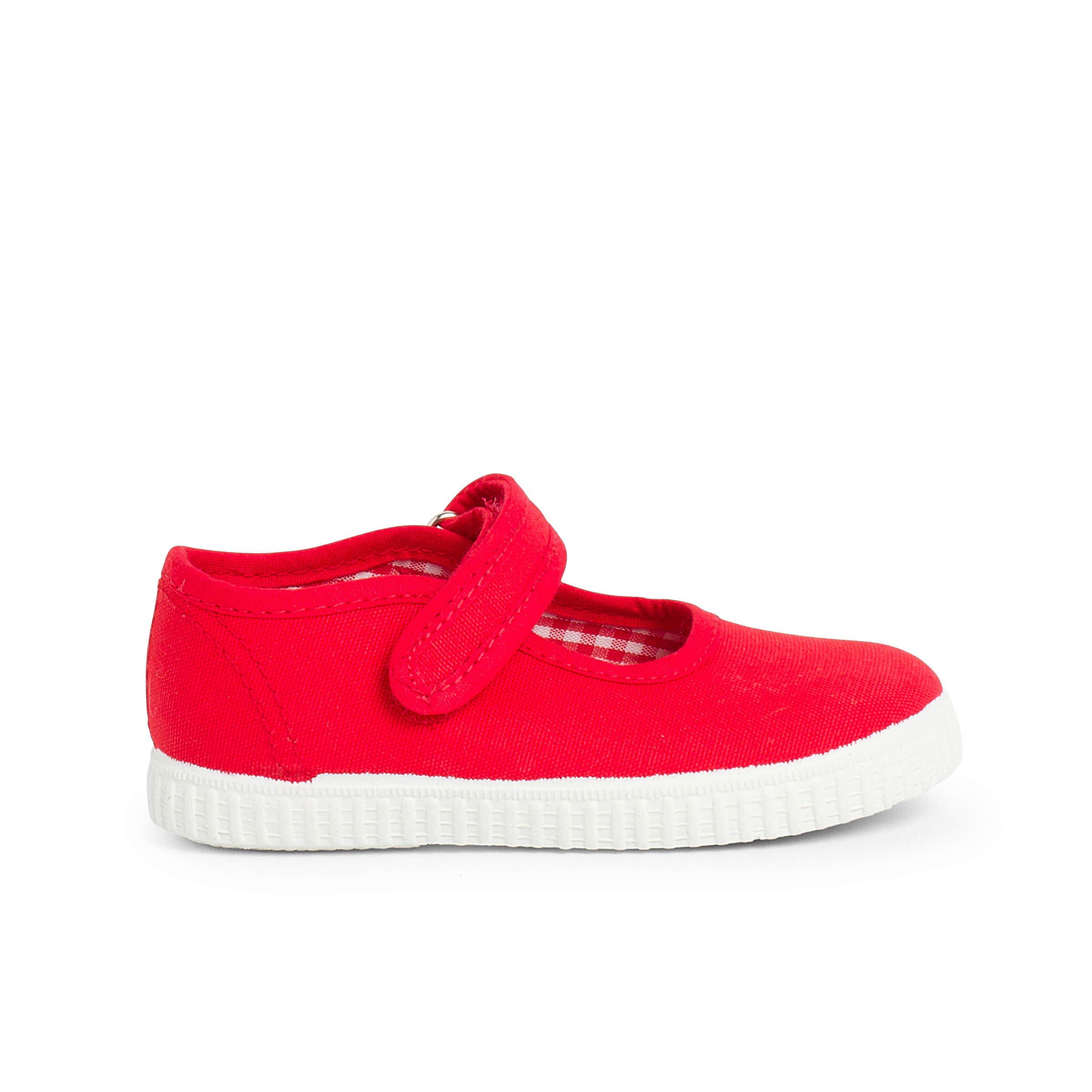 Pisamonas Merceditas Niña Cinta Adhesiva Suela Tipo Zapatillas Talla 21 Color Rojo