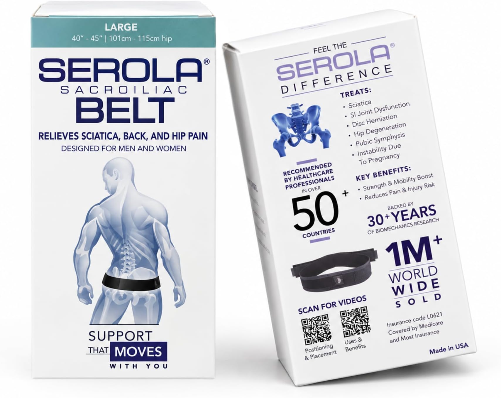 Serola Pelvic Belt Large 40"-46" Pregnancy Herniated Disc Back Problems