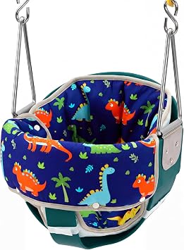 Chumia 3 Pcs Toddler Swing Cushion Baby Swings Outdoor Seat Insert Pad Compatible with Full Bucket Seat for Toddlers Age 1-3 Detachable Machine and WashableNot Included SwingDinosaurs