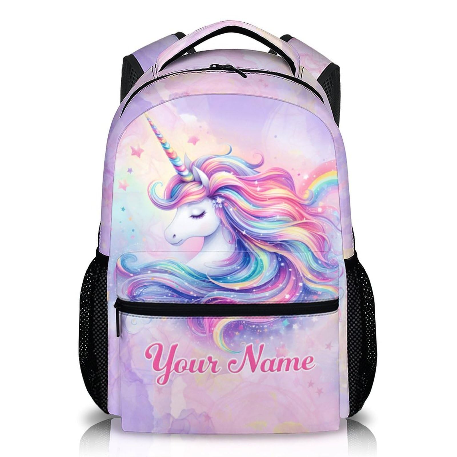 Wedinosaurnes Kids Backpack, Custom Unicorn Backpack for Girls 3-10, Cute Pink Girls School Bag for Gift, 17 Inch Student Bookbag for Preschool