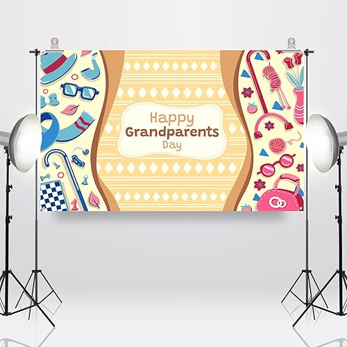 Miniatura 5 de Sunwer Telón de fondo para cabina de fotos del día de los abuelos, decoración de fiesta, escuela, aula, decoración de fondo para colgar en la pared