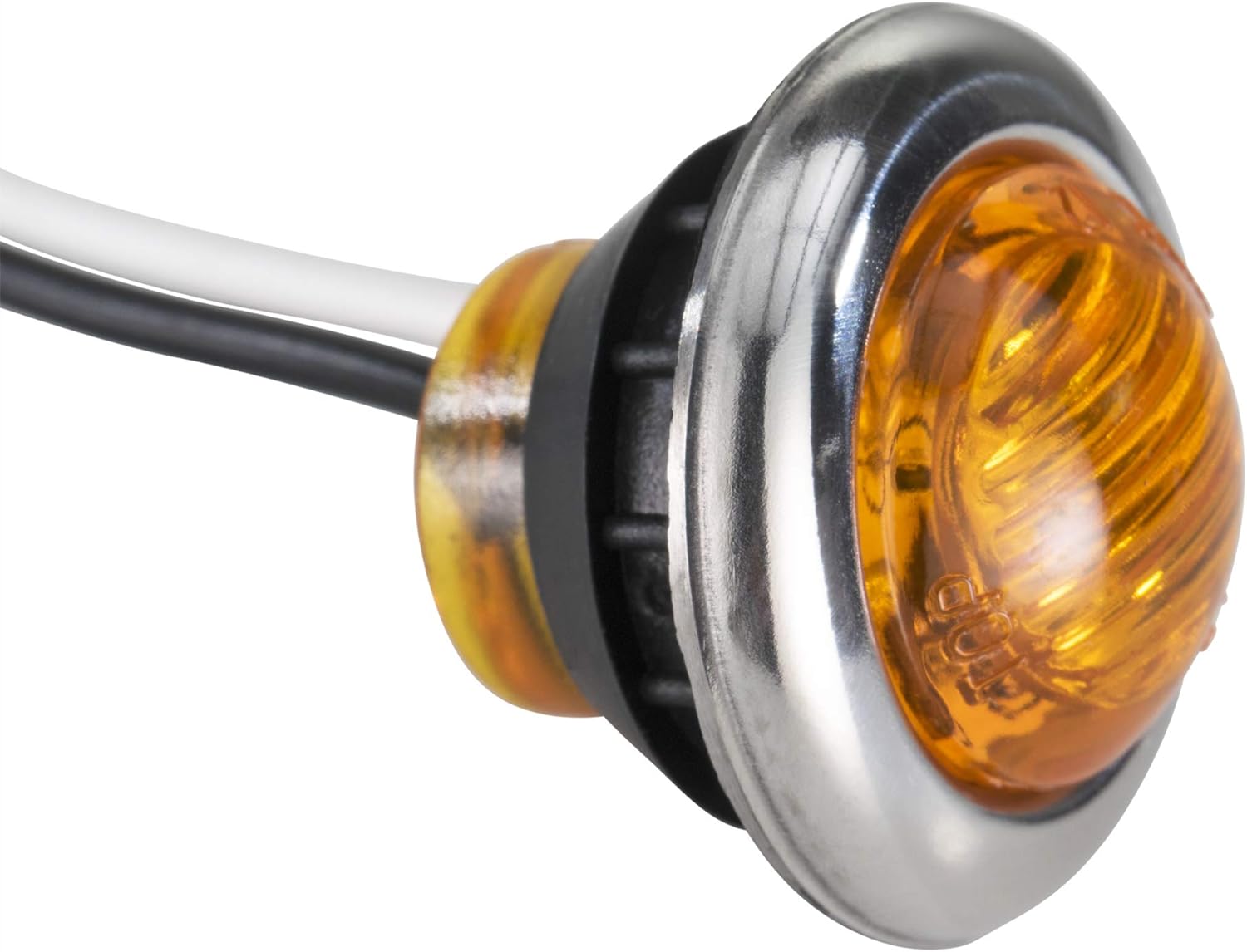 LONG HAUL 5 3/4" Amber LED Clearance Marker Bullet Lights With Connector Ends | Black Trim | Side Marker | Identification Lights (20 Pack)