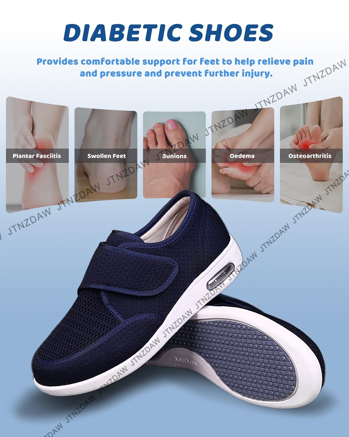 Gesundheitshausschuhe Damen mit Klettverschluss Diabetiker Hausschuhe Senioren Schuhe Gesundheitsschuhe Extra Breite Füße Orthopädische
