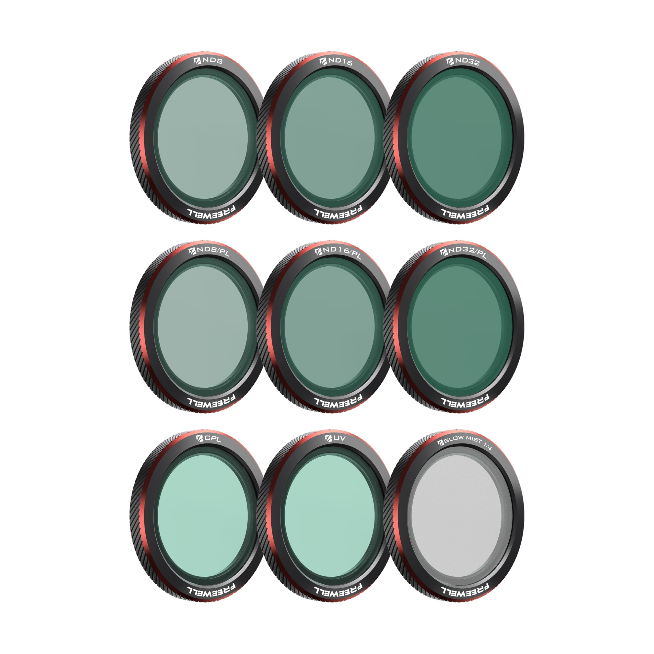 Freewell Paquete de 9 filtros magnéticos para dji Neo 2: Incluye filtros ND8, ND16, ND32, ND/PL, CPL, UV y Black Glow Mist para un Control cinematográfico, reducción de Reflejos y Tomas Vibrantes