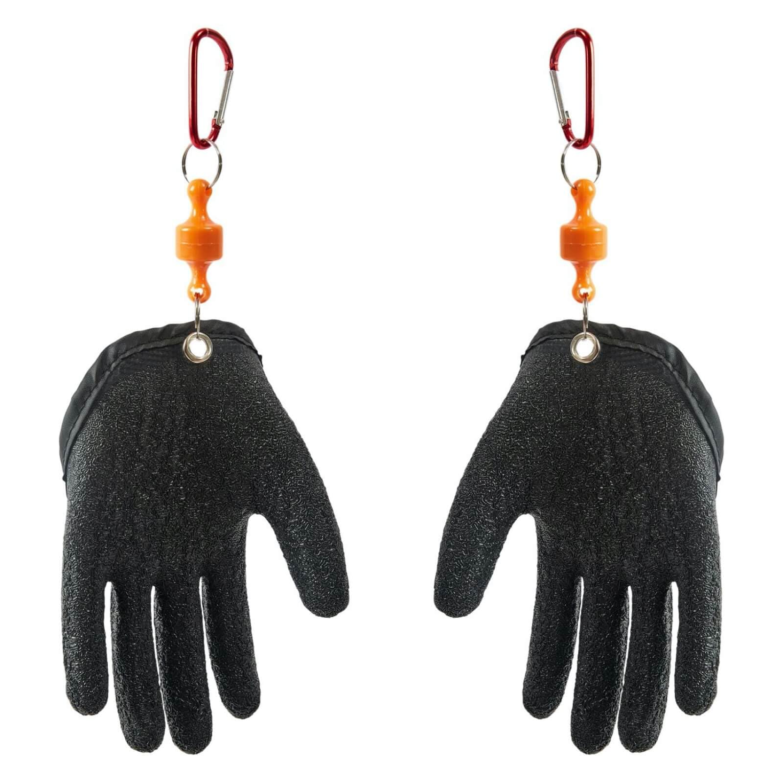 Fishing Gloves Anti-Slip Cut-Proof Fishing Gloves with Magnetic Hook Polyester High Durability Fish Handling Gloves Portable Convenient Strong Protection Fishing and Fishing Gear Fishing Gloves with Left Hand Cover, Right Hand Cover