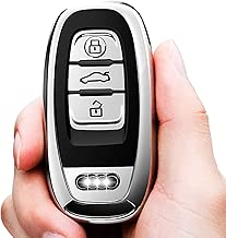 Tukellen for Audi Key Fob Cover Case,Premium Soft TPU 360 Degree Full Protection Key Shell Key Case Cover Compatible with Audi A4L A6L Q5 A5 A7 A8 S5 S7 Keyless Entry_(Silver) - coolthings.us