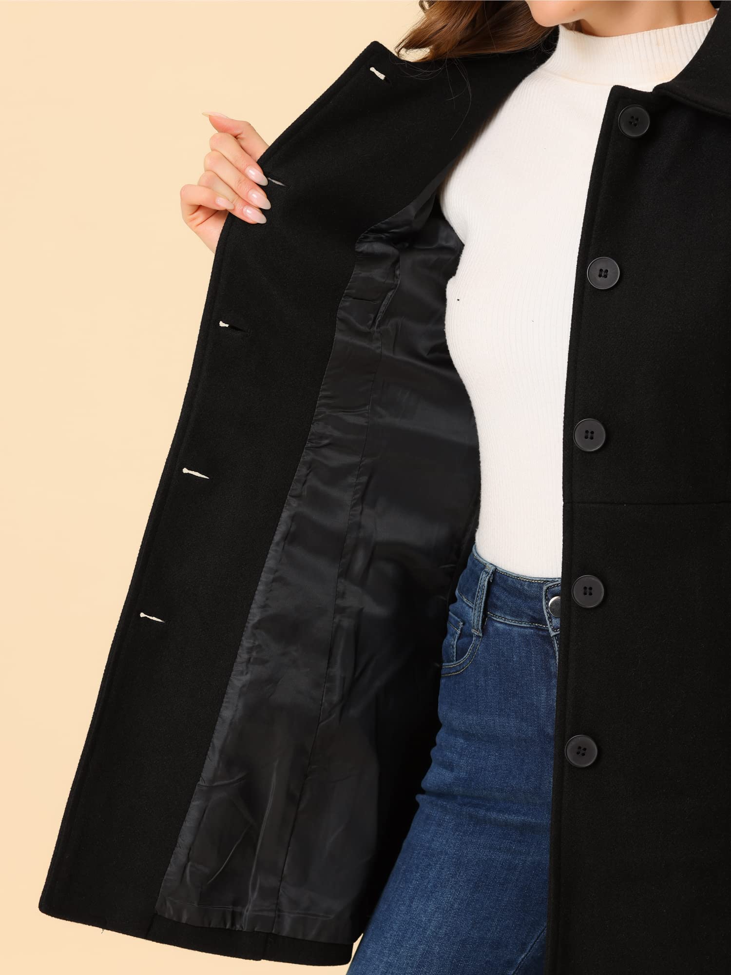 Allegra K Damen Ux Us G21041000ux0008 Langer Mantel Ux Us G21041000ux0008 Langer Mantel