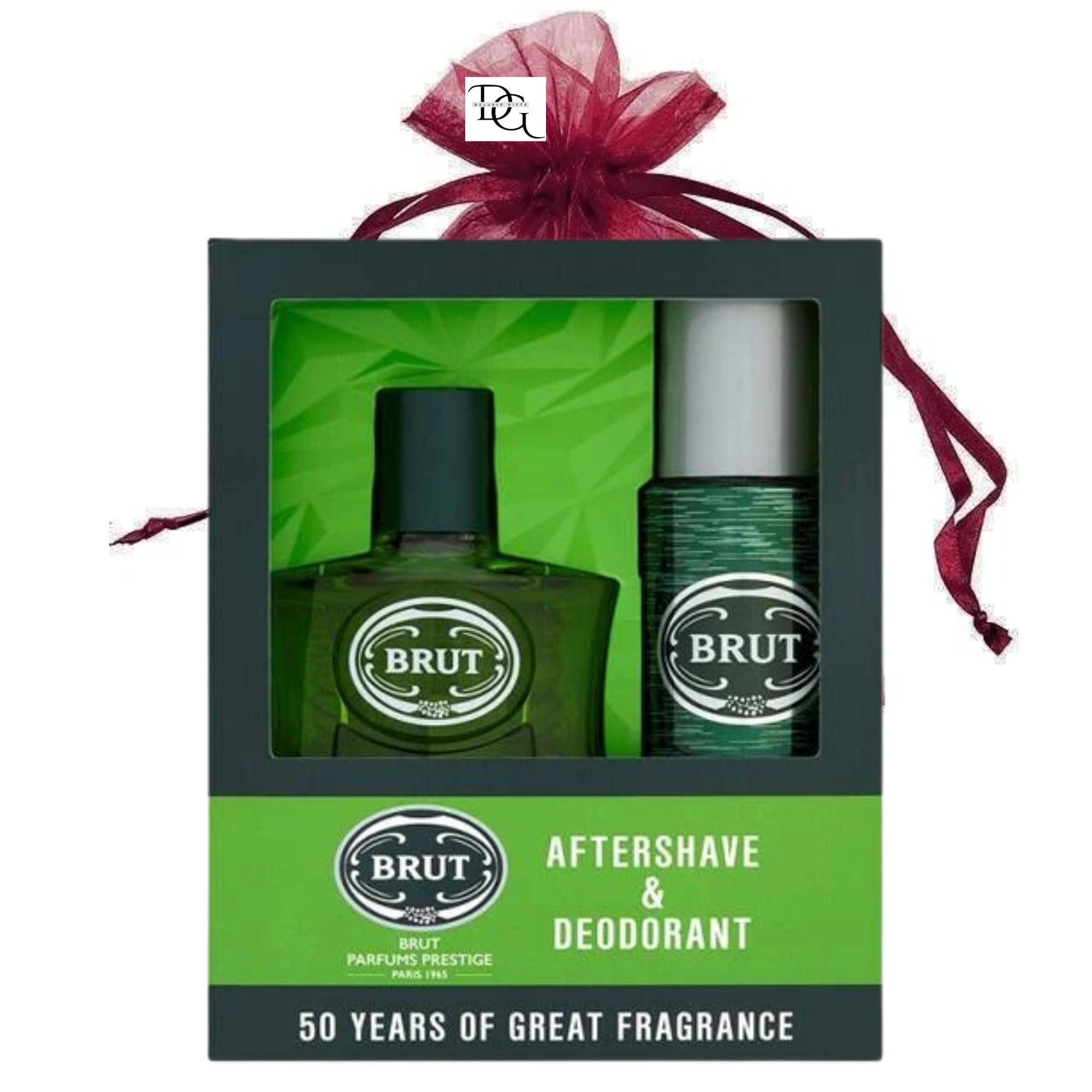 Men Fragrance Bundle Gift Set: Deodorant Body Spray Original 200ml and Aftershave Original 100ml with Deluxio Gifts Gift Bag