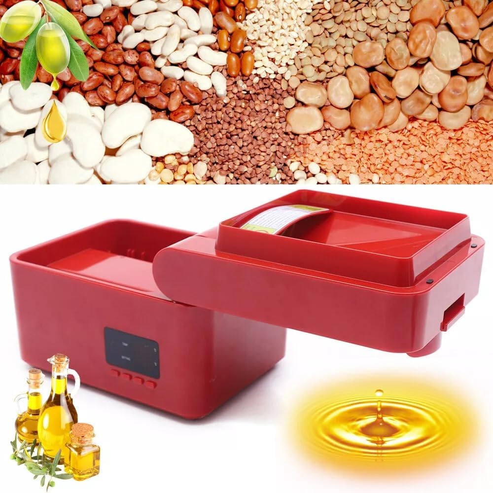 Automatic Oil Press Machine, Commercial Hot Cold Oil Press with Temp Control, Oil Expeller Commercial, 750W, 11.41 * 8.66 * 7.87in, for Oil Crops, 5kg/11.02lbs/h