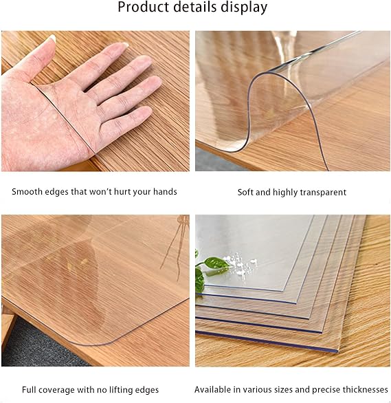 Tablecloth 71 x 160 cm Rectangular, Odorless, Stain Resistant, Waterproof Durable Dustproof Heat Resistant Rectangle Desk Mat Nordic Adjustable Multipurpose Kitchen and Outdoor Use, Right Angle