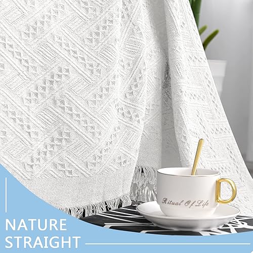 Miniatura 5 de MEETSKY Funda blanca para sofá, funda para sofá biplaza reclinable, futón, protector lavable, de tela gruesa transpirable, decoración de sala de