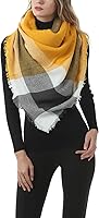 Vista 5 de Zando Manta a cuadros gruesa para invierno, bufanda gruesa de tartán, chal de gran tamaño, bufandas