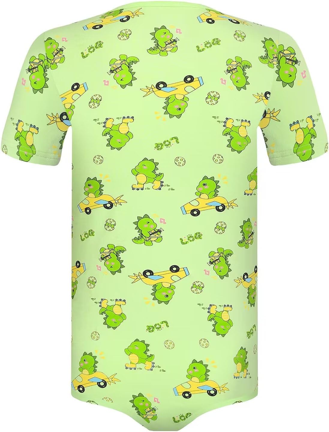 Landofgenie Men Short Sleeve Bodysuit Pajama Print Bodysuit One Piece Pajamas Rompers Basic Onesie - Image 2