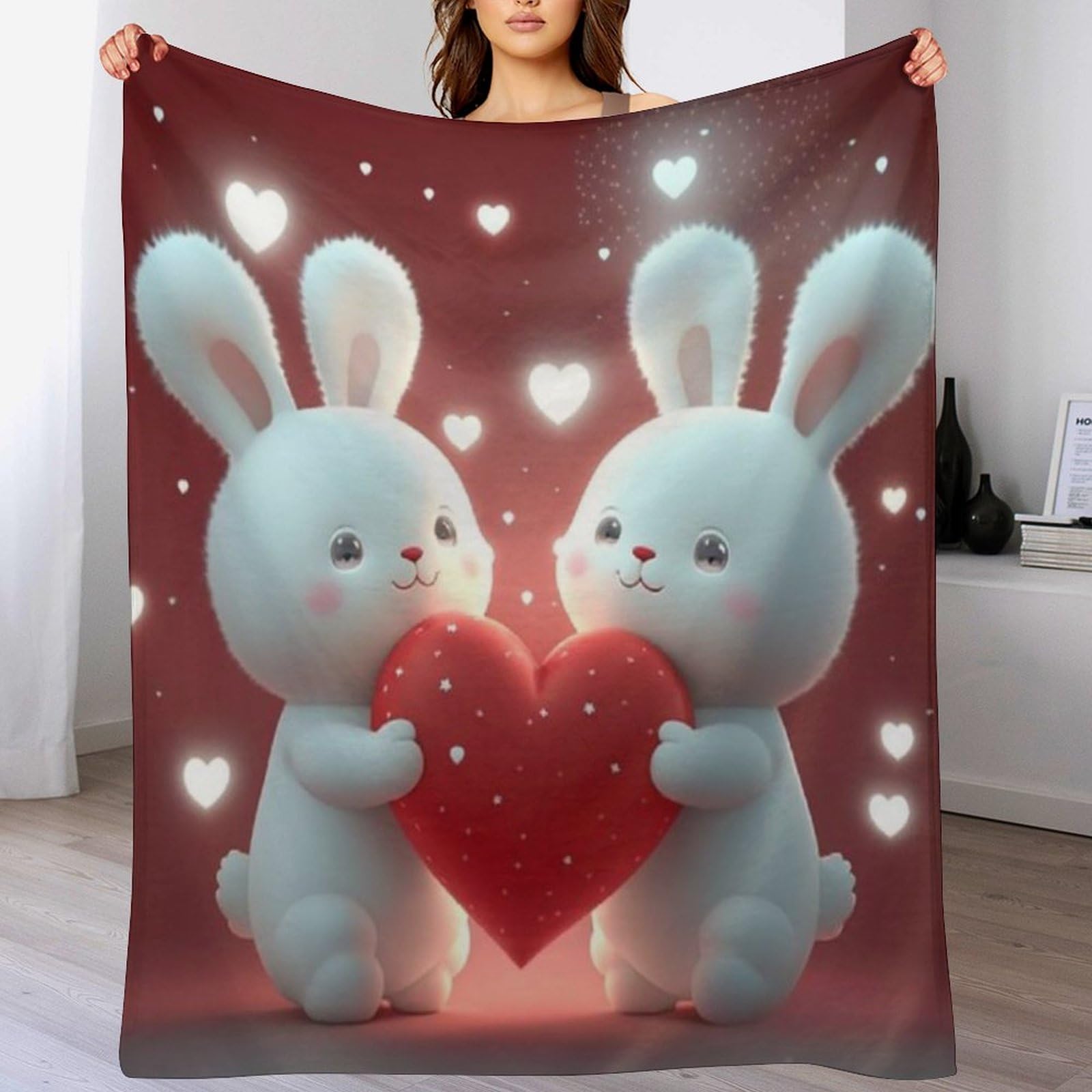 Couverture Polaire Lapin Mignon le Cadeau Idéal et Moelleux pour Réchauffer vos Proches