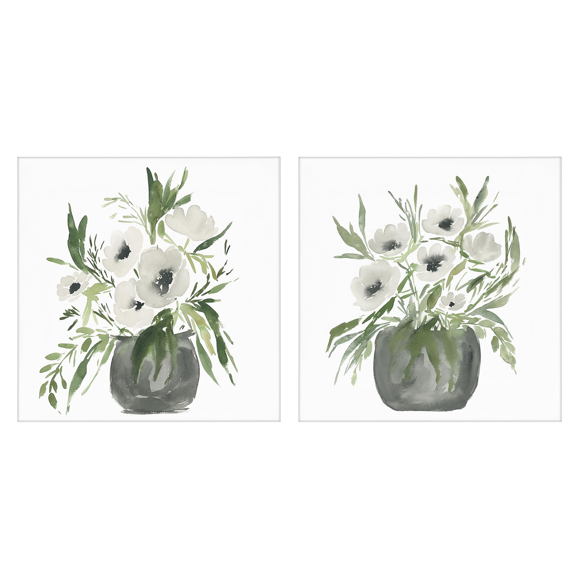 'White Anemone Vases'| 2pc Canvas Art Set 2