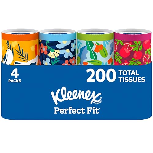 Kleenex Perfect Fit Facial Tissues, 4 Canisters, 50 Tissues per
