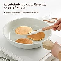 Vista 3 de SENSARTE Sartén antiadherente de cerámica con tapa 8/9.5/10/11/12.5 pulgadas, sartén para tortilla, sin PFAS/PTFE añadidos intencionalmente, sartén