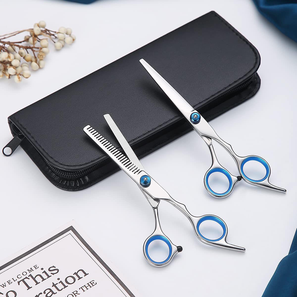Kyraton Set Forbici Professionali Da Taglio Per Capelli, Per Diradamento Dei Capelli Forbici con Denti, da Parrucchiere, Barbiere, Per Il Salone E La Casa.