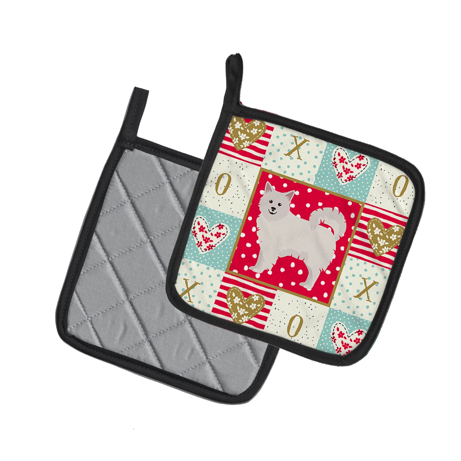 Caroline's Treasures CK5847PTHD Italian Spitz Love Topflappen, 7,5HX7,5W, Mehrfarbig