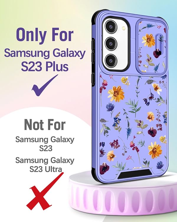Buleens for Samsung Galaxy S23 Plus Case 6.6 Inch - with Ring Stand & Camera Cover Cute Designed Women Girls Girly Pretty Flower Floral for Samsung S23 Plus Case Compatible with Magsafe by Buleens - Used condition - Image 2