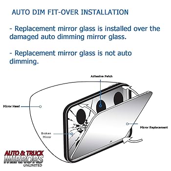 Amazon.com: Driver Side Mirror Replacement Glass + Full Size